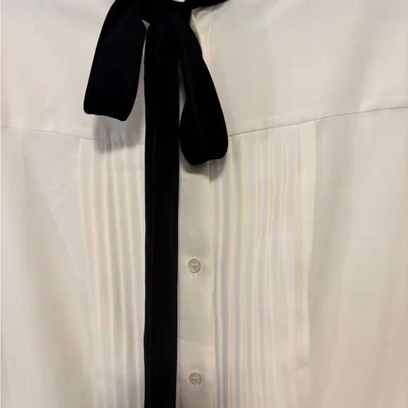 Anne Klein Tie-neck Tuxedo Blouse - Picture 3 of 6